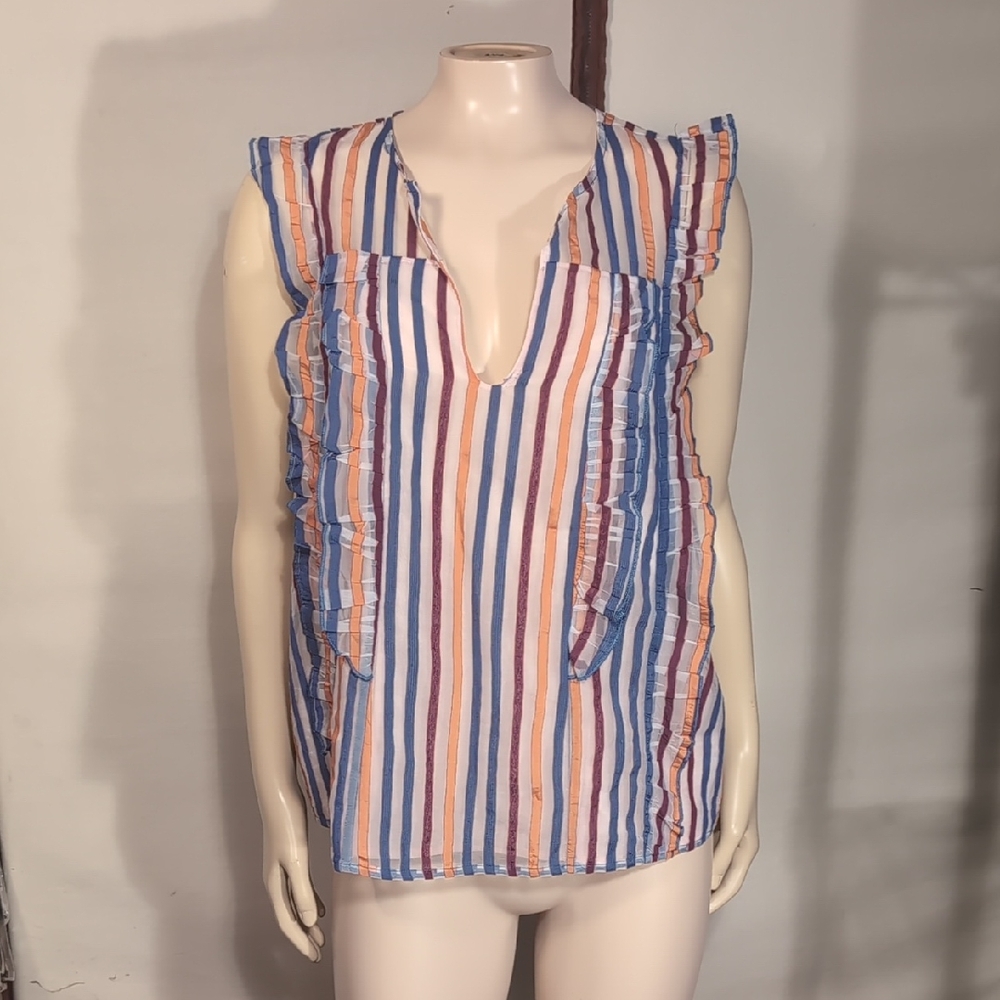 Anthropologie Maeve Multicolor Striped Top